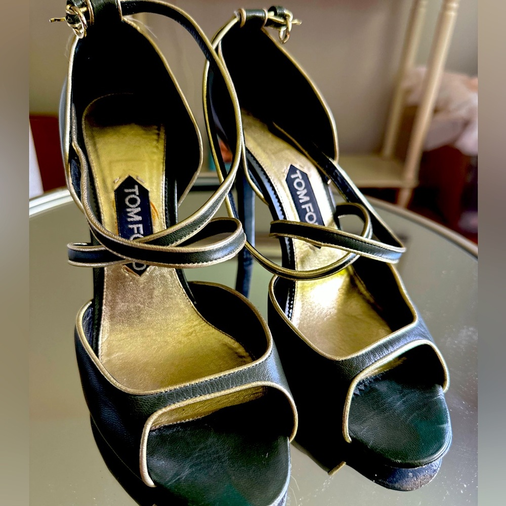 Tom Ford Green & Gold sandals